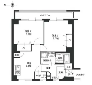 Sempre Vita南甲子園【3階】の間取り