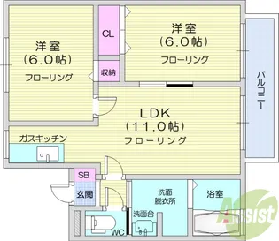 FUJIKOU 11 B棟【2階】の間取り