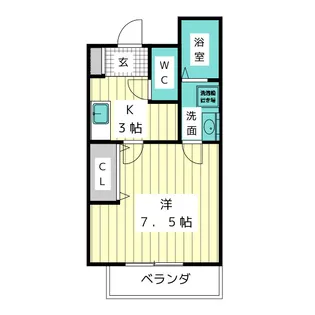 アンビル藤が丘【1階】の間取り