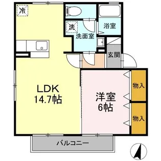 フレンドリースクエア桜C【2階】の間取り
