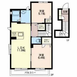 プランドール【2階】の間取り