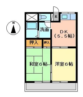 なかみちハイツ【1階】の間取り