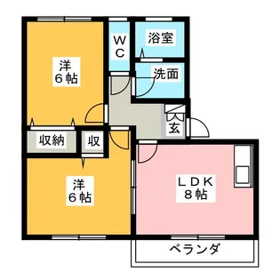 アミティ植田C棟【1階】の間取り