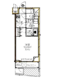 東京都新宿区新宿7【マンション】の間取り