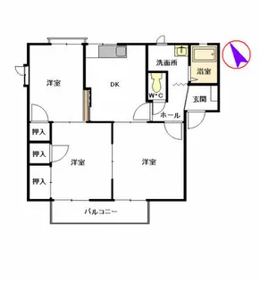クレール新春日B棟【2階】の間取り