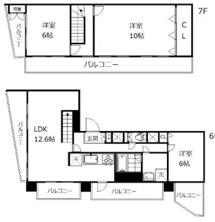 ルミネ五反田【7階】の間取り