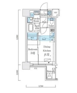 リビオメゾン新大橋【2階】の間取り