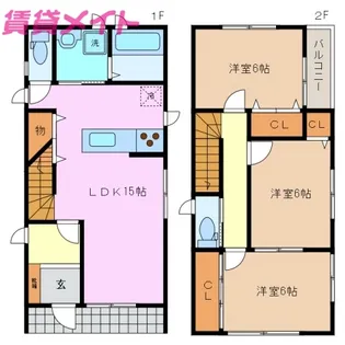三重県亀山市関ケ丘【一戸建】の間取り