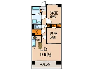 グリシ-ヌ【3階】の間取り