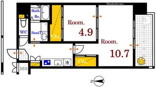 エイトバレー上天満【6階】の間取り