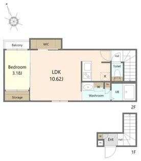 (仮称)二軒茶屋アパート【2階】の間取り