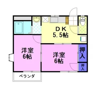 コーポスリーゼ B【1階】の間取り