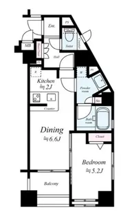 デュオ スカーラ西麻布タワーCENTRAL【10階】の間取り