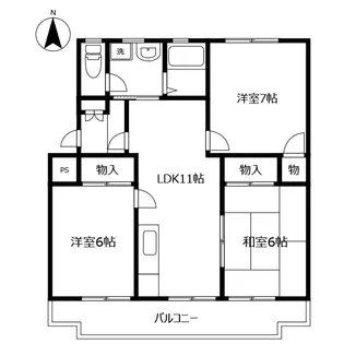 グランデ南佐古II【2階】の間取り