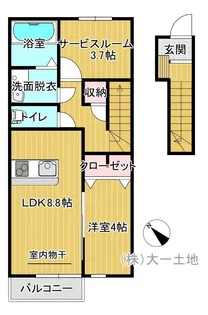 フルールポミエA【2階】の間取り
