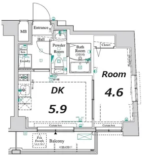 アンベリール亀有【1階】の間取り