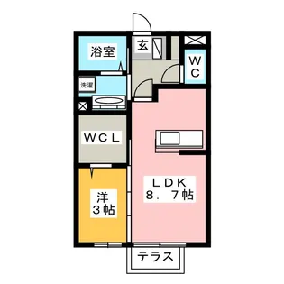 リブフラット【1階】の間取り
