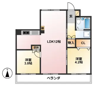 ドゥエル弥生【4階】の間取り