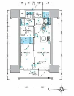 ルフォンプログレ浅草入谷【10階】の間取り