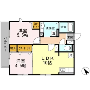 セリジェブラン赤塚新町【1階】の間取り