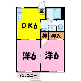 リッチワン(A・B)【2階】の間取り