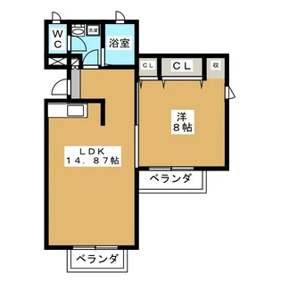 フラッツ向小金【1階】の間取り