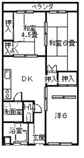 リバーサイドビルヤマモト【4階】の間取り