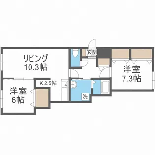 グランディオス月寒東【3階】の間取り