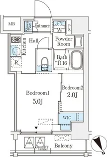 ベルファース八丁堀West【6階】の間取り