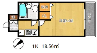 ダイアパレス水木通弐番館【9階】の間取り