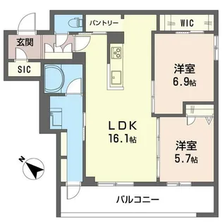 クアドリフォリオ浦和美園【3階】の間取り