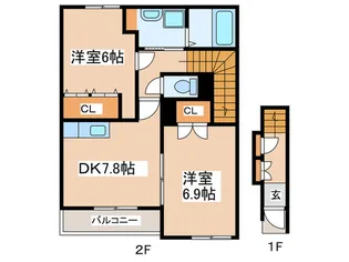 サンテラスビュー【2階】の間取り