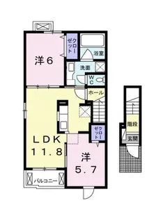 ピーカーブー【2階】の間取り