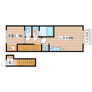 LINK STAGEあすと長町B【2階】の間取り