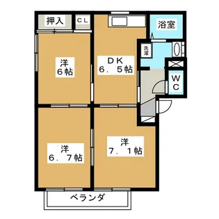 クレールコート A棟【1階】の間取り
