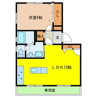 グリーンパークはやのA【1階】の間取り