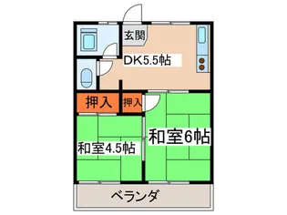 第二はなぶさコ-ポ【1階】の間取り