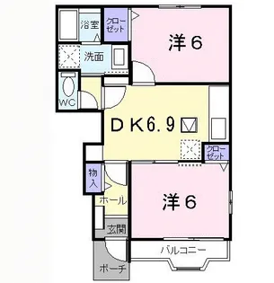 プリティーユニゾン【1階】の間取り
