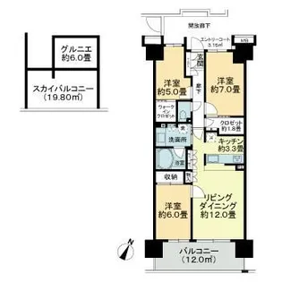 ザ・ガーデンプレミアム【14階】の間取り