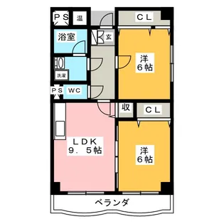アメリアコートわかくさ【1階】の間取り