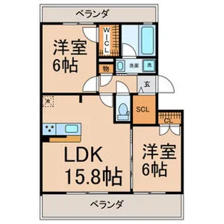ソレイユ ルヴァン【2階】の間取り