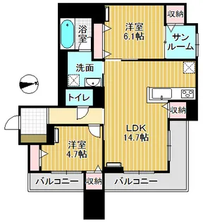 ミライエ・シリウス South【2階】の間取り