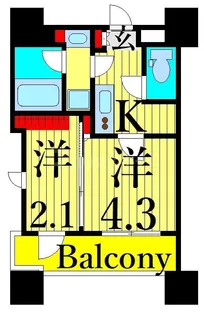 HY s浅草【11階】の間取り