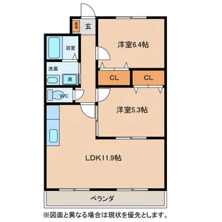 アースマーシマンションII【2階】の間取り