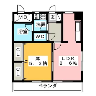 フォーシーズンズ大雅【5階】の間取り