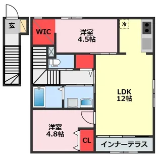フロレゾン柏 Floraison Kashiwa【2階】の間取り