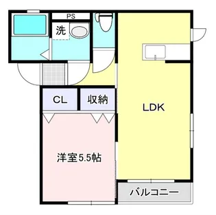 どっと込む新白河A【1階】の間取り