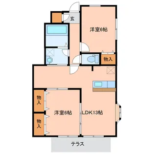 グリーンパークII【1階】の間取り