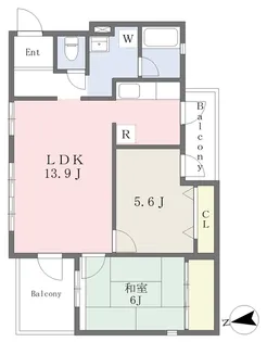 ラングサイド【2階】の間取り