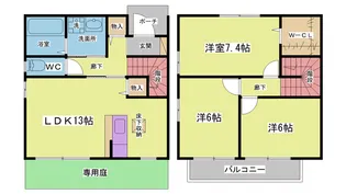 ヒルグレイス【1階】の間取り